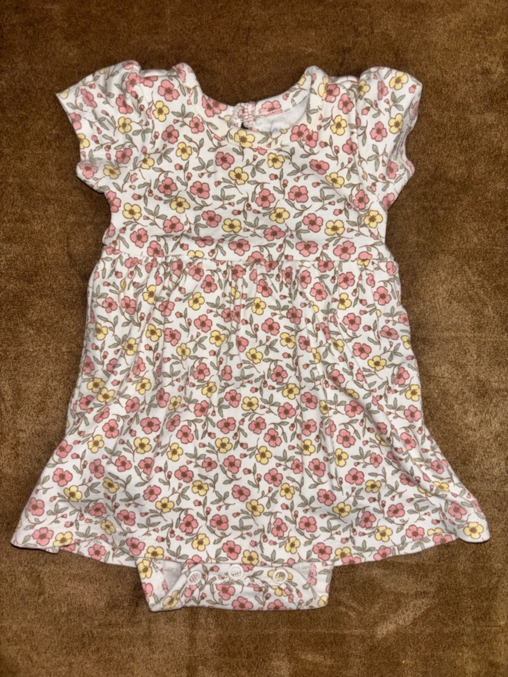 Carter's Floral Dress-Style Bodysuit with Bow and Cardigan